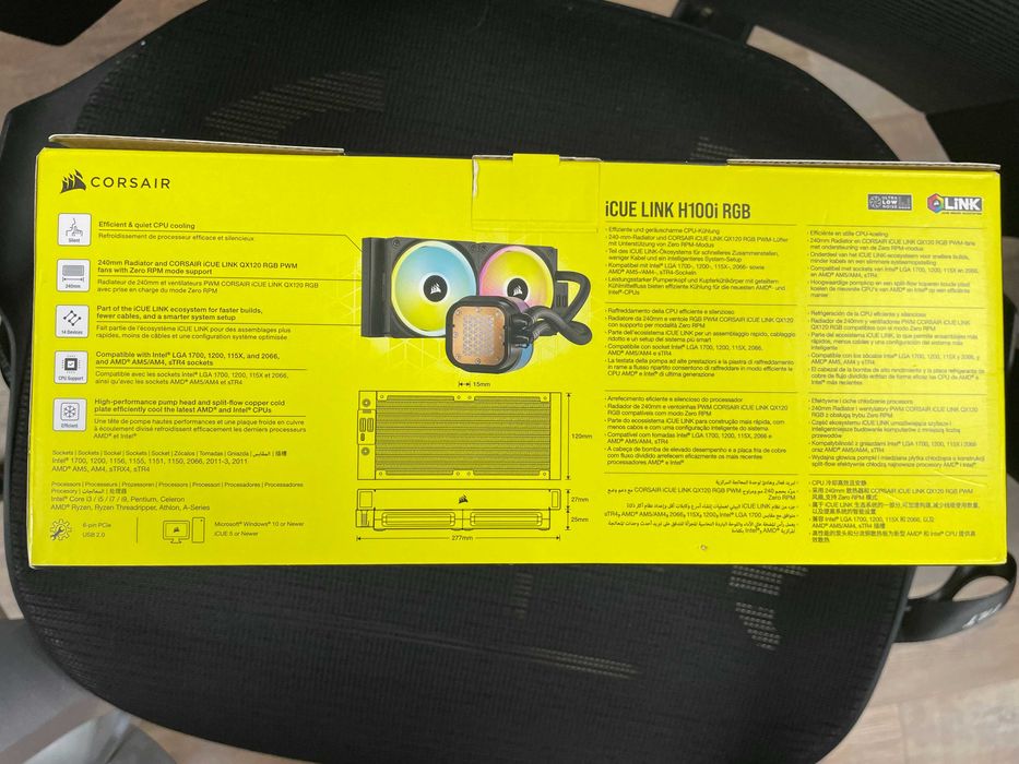 CORSAIR iCUE Link H100i Refrigerador Líquido LCD para CPU - 240mm AIO
