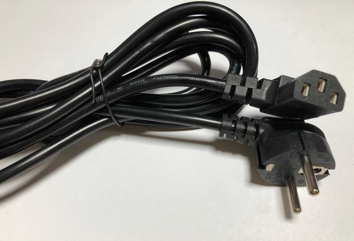 Kabel zasilający PC Monitor Przewód 3m Kątowy * Solidny Wysoka Jakość