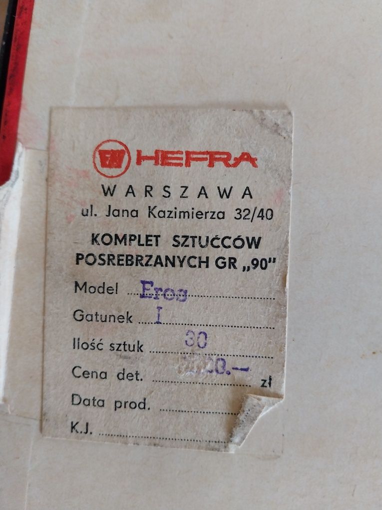 Zestaw sztućców posrebrzanych z PRL