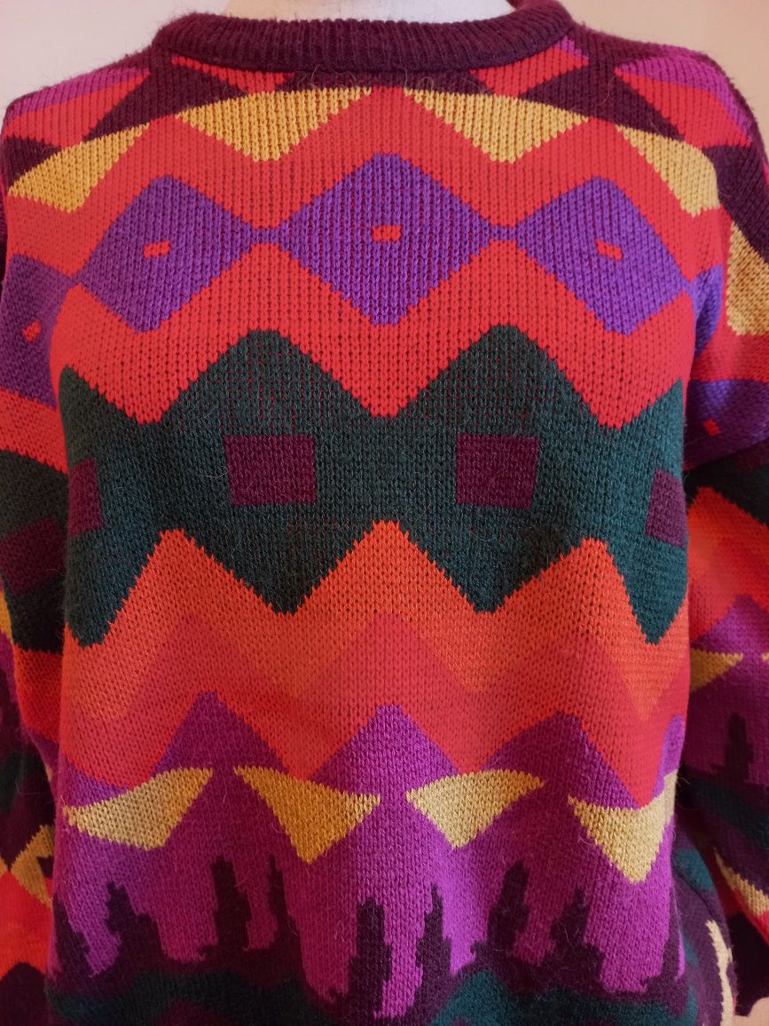 Camisolão de malha multicolor vintage