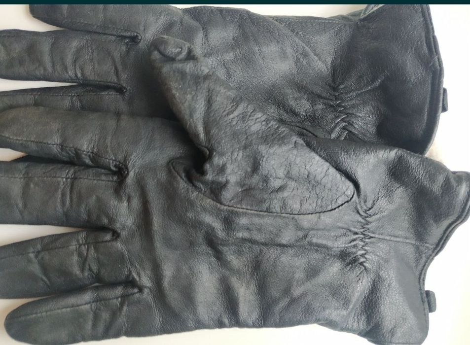 Шкіряні чоловічі рукавиці, утеплені всередині