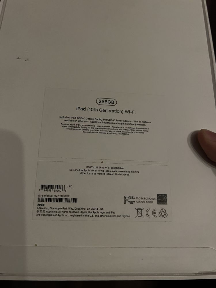 Новий iPad 10.9 2022 256 Gb WiFi Silver