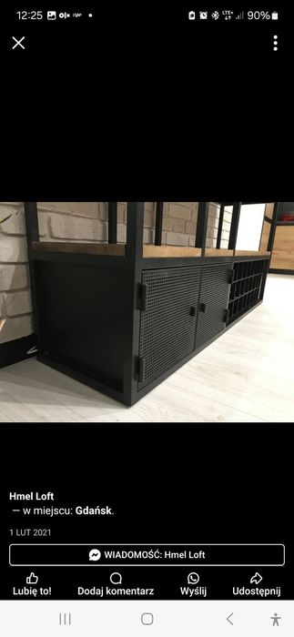 Regał loft metalowy drewno