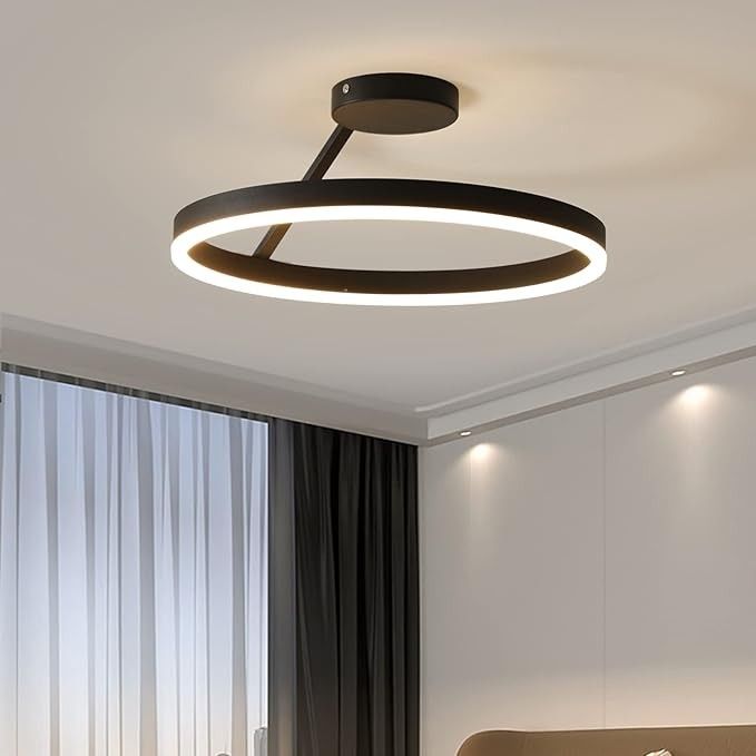 Minifair Nowoczesna lampa sufitowa LED  Nordycki Czarna 40cm