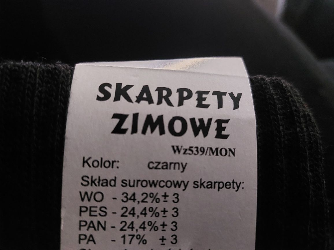 Skarpety męskie zimowe roz.44