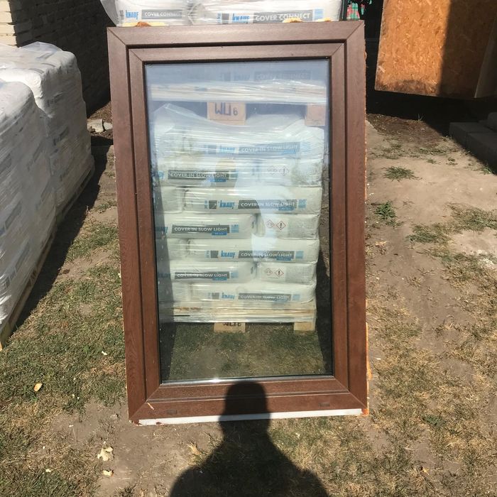 3x Okna GEALAN PCV Orzech (2szt 80x140, 1szt 90x140) - TRZYSZYBOWE.