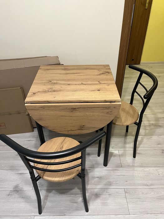 Komplet rozkładany stół i 2 krzesła do kuchni, jadalni, salonu