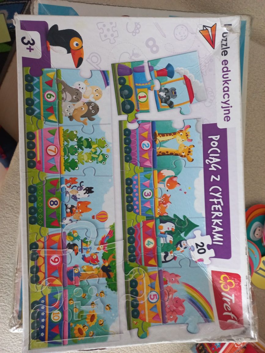 Pociag z cyferkami trefl puzzle