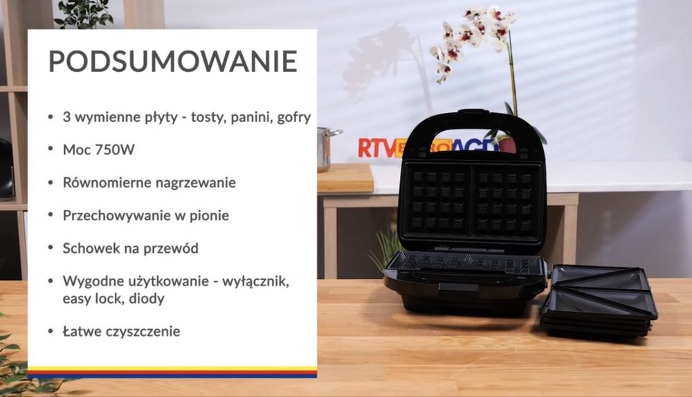 Opiekacz Philips Series 5000 HD2350/80 Trójkąty Gofry Panini 750W