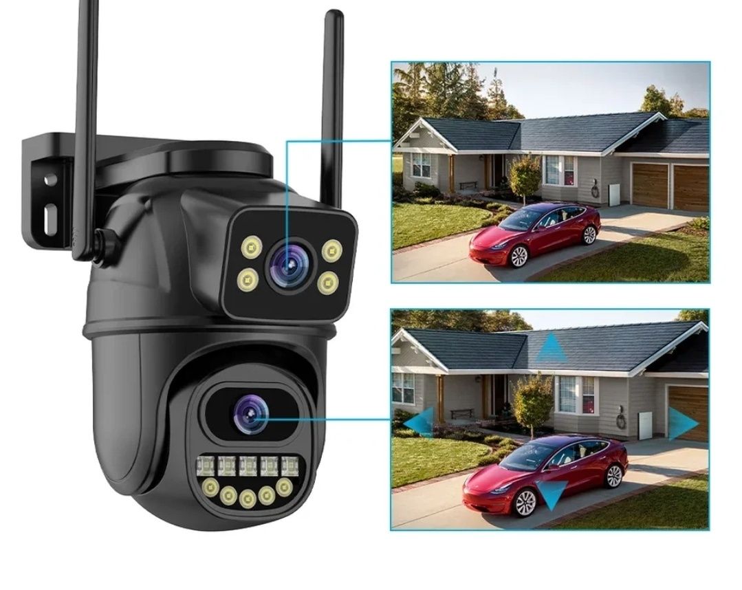 Kamera obrotowa 8MP Dwa obiektywy Monitoring Alarm Wykrywanie Ruchu