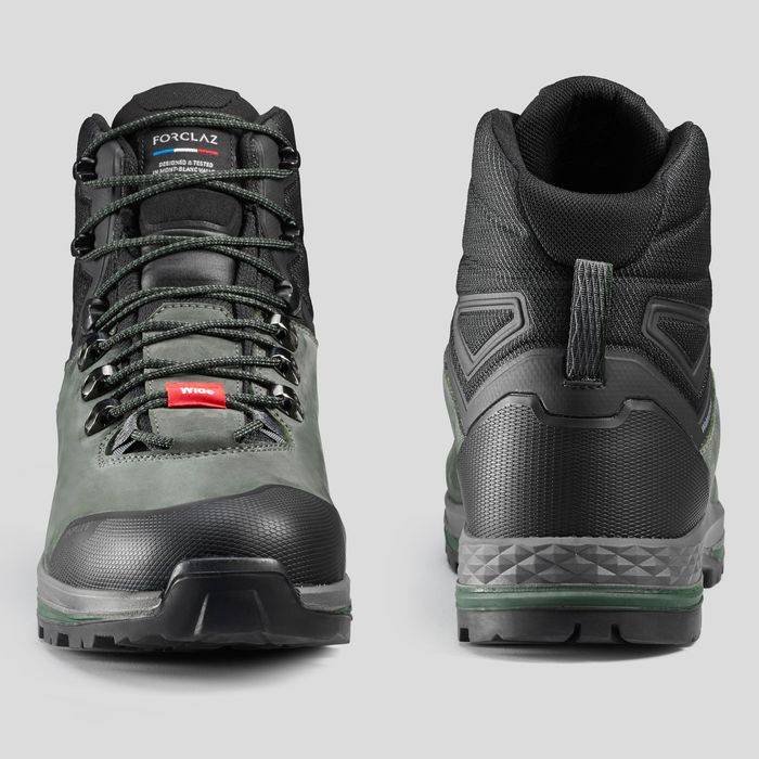 Botas de trekking -  TREK100 - impermeáveis - Molde largo -caqui homem