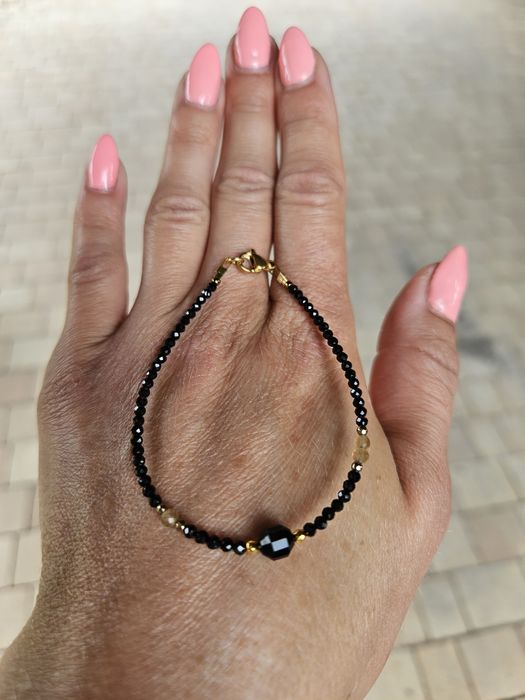 Bransoletka kamienie naturalne Spinel Onyks Kocie oko