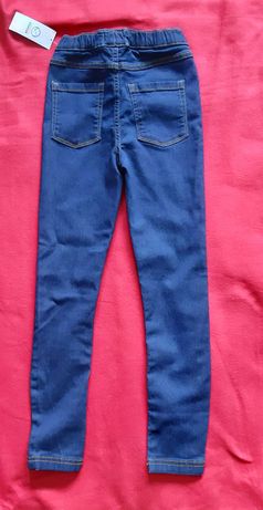 Jegginsy dziewczęce 146/152 spodnie granatowe nowe jeansy joggery