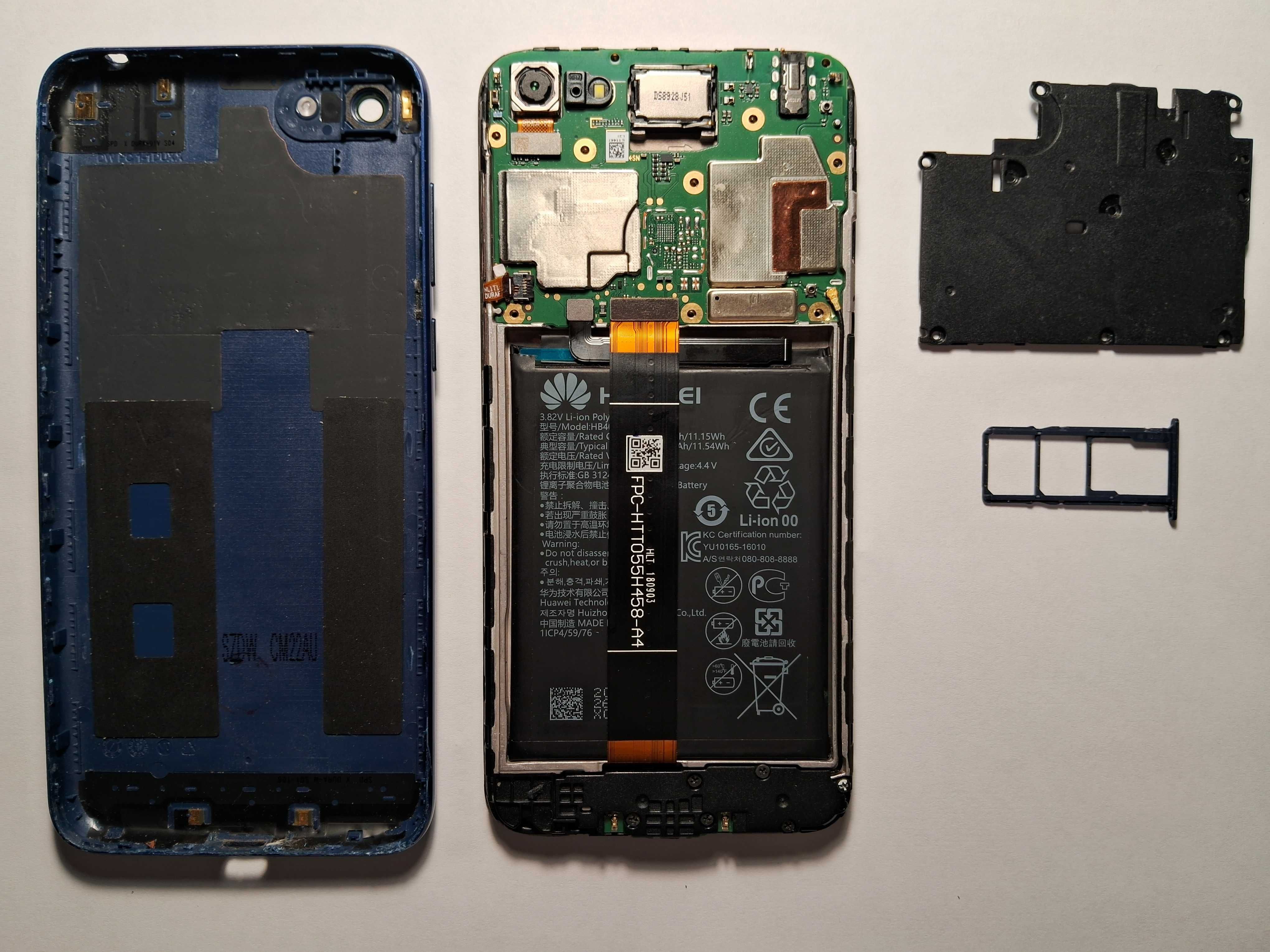 Телефон Huawei Y5 2018 под востановление, екран рабочий, но не горит.