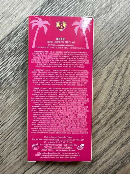 NYX Professional BARBIE Zestaw do makijażu błyszczyk, kredki, rzęsy