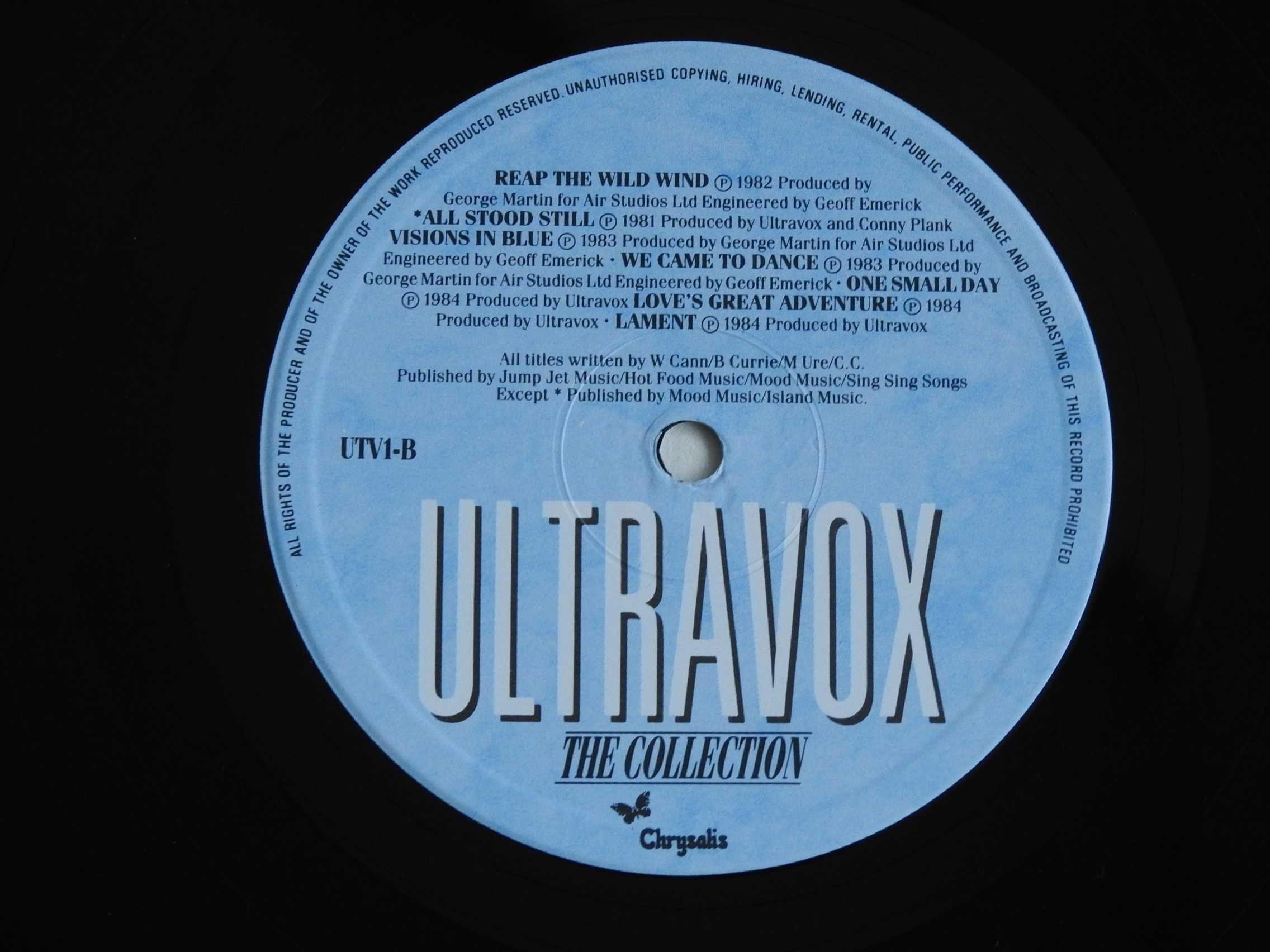 Ultravox The Collection LP 1984 UK пластинка VG+ Британия 1press ориги