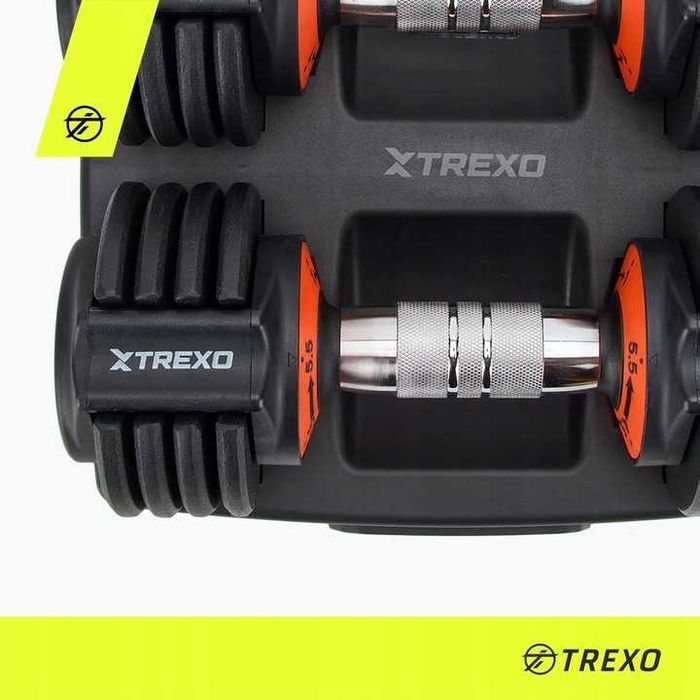 Zestaw hantli regulowanych TREXO 2 x 5,75 kg czarny 11,5 kg