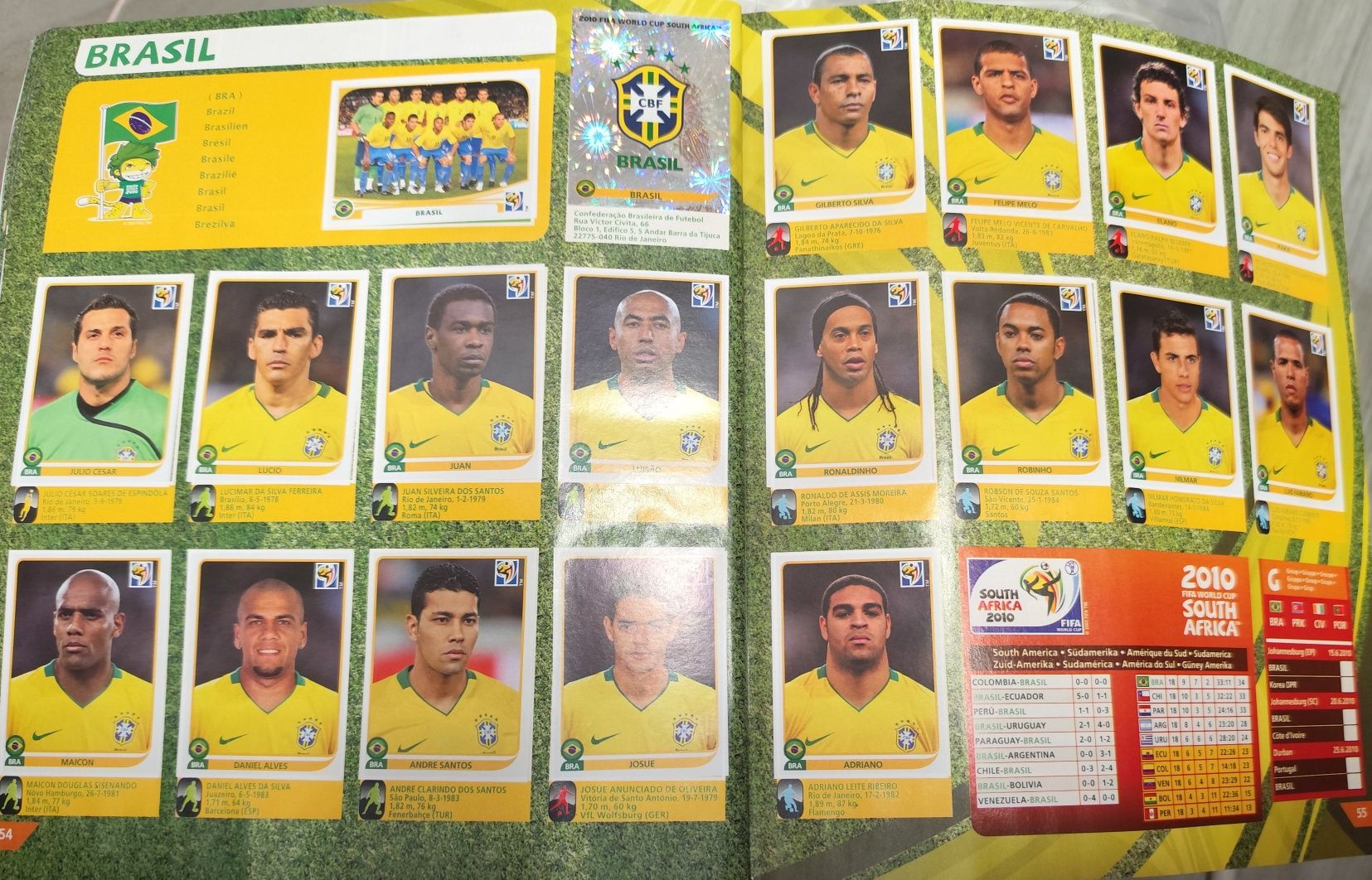 Caderneta Cromos Mundial Sul África 2010