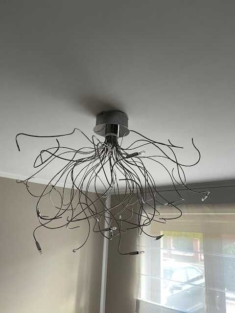 Nowoczesna, duża lampa wisząca medusa chrom