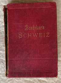 Przewodnik Szwajcaria Bedeker Baedeker’s Schweiz 1903 mapy panoramy