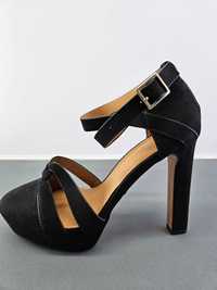 Czarne buty sandały na obcasie H&M rozmiar 39
