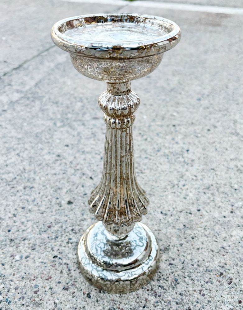 Srebrny świecznik J-Line wys. 30 cm