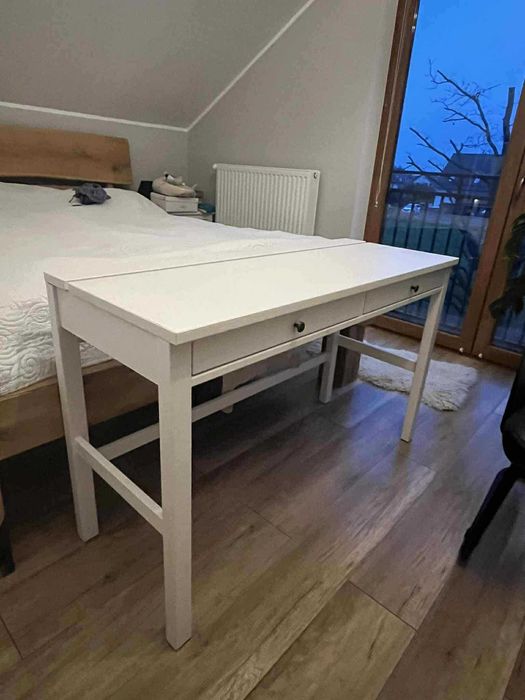 Biurko drewniane Ikea Hemnes białe 120 x 47