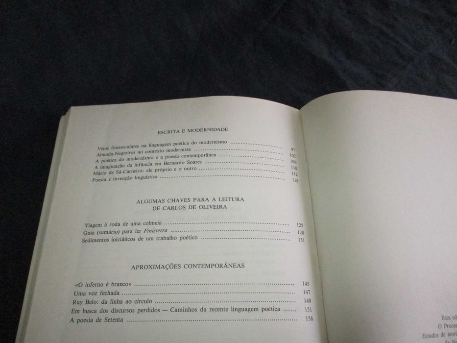 Livro O Processo Poético Nuno Júdice