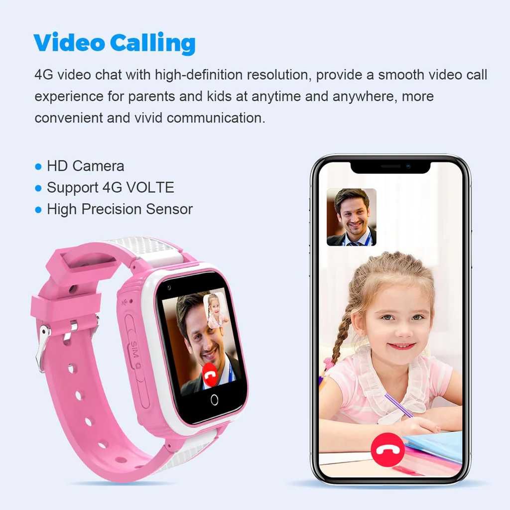 Wodoodporny Smartwatch 4G Dzieci z GPS i telefonem,