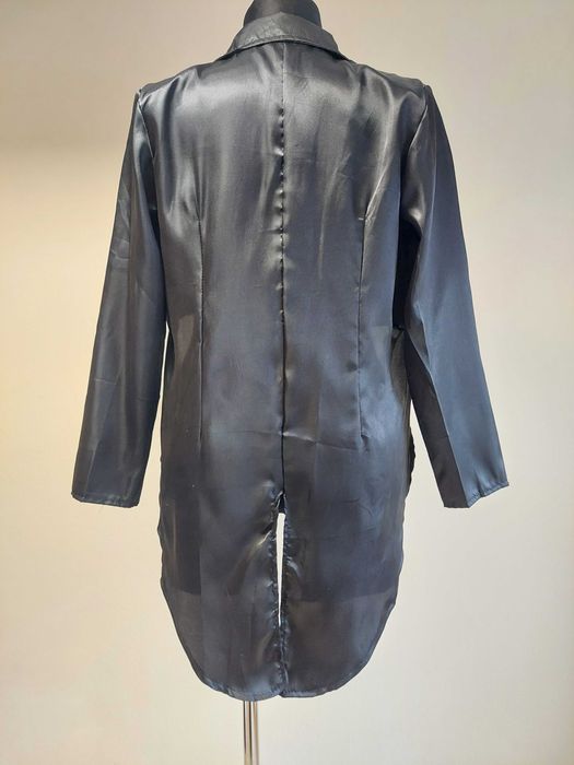 Kostium czarny frak z satyny, strój przebranie rozmiar M - /27