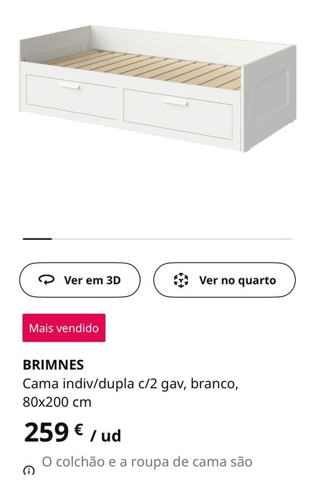 Cama branca Brimnes Ikea