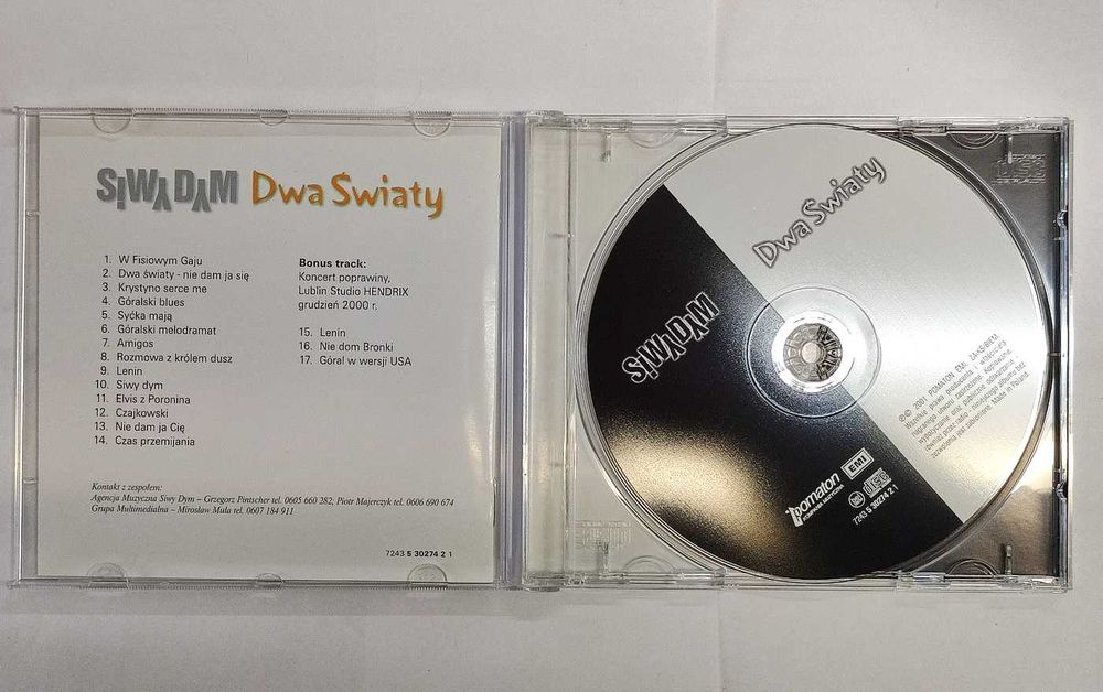 Siwy Dym - Dwa Światy płyta CD singiel 2001 Pomaton nowa