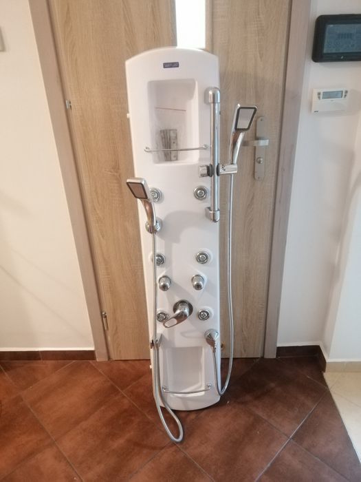 Panel PRYSZNICOWY SANPLAST bateria hydromasaż sluchawka natrysk narożn