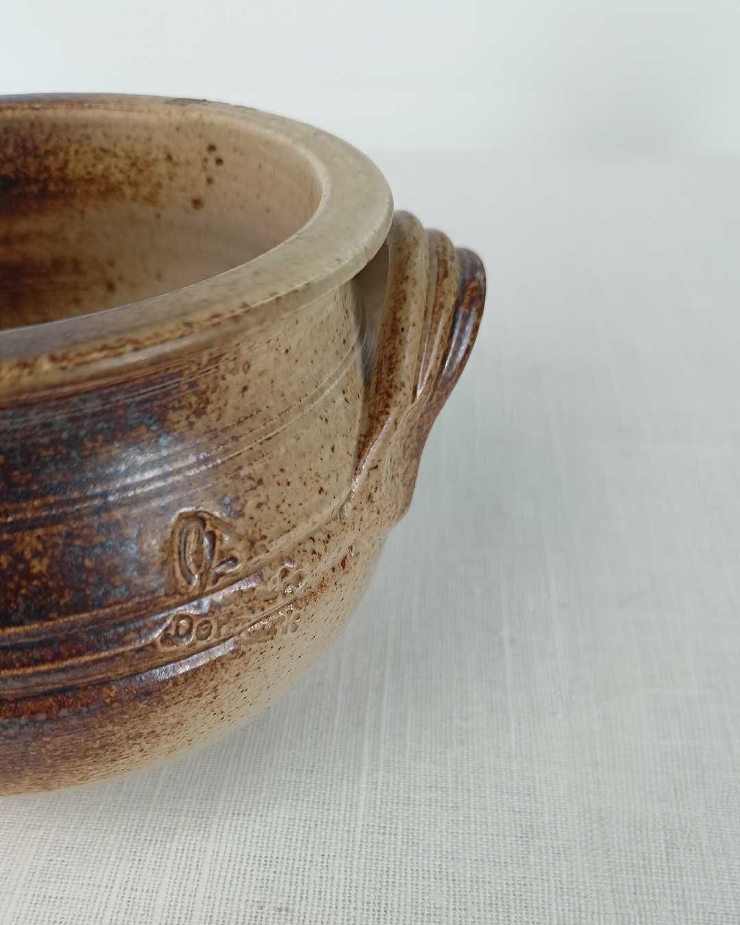 ZESTAW Ceramiczny wazon z rączką + kociołek DANIA rękodzieło