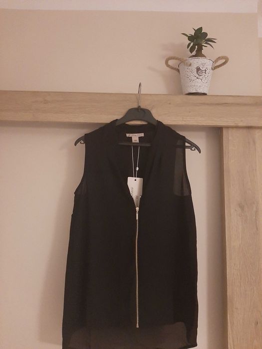 Bluzka elegancka zamek czarna