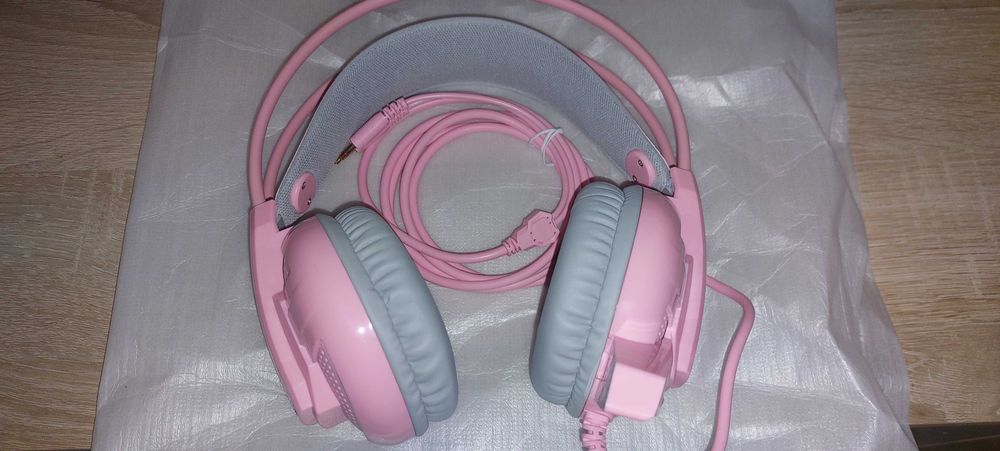 Słuchawki Gamingowe RGB Longtao A12 Różowe