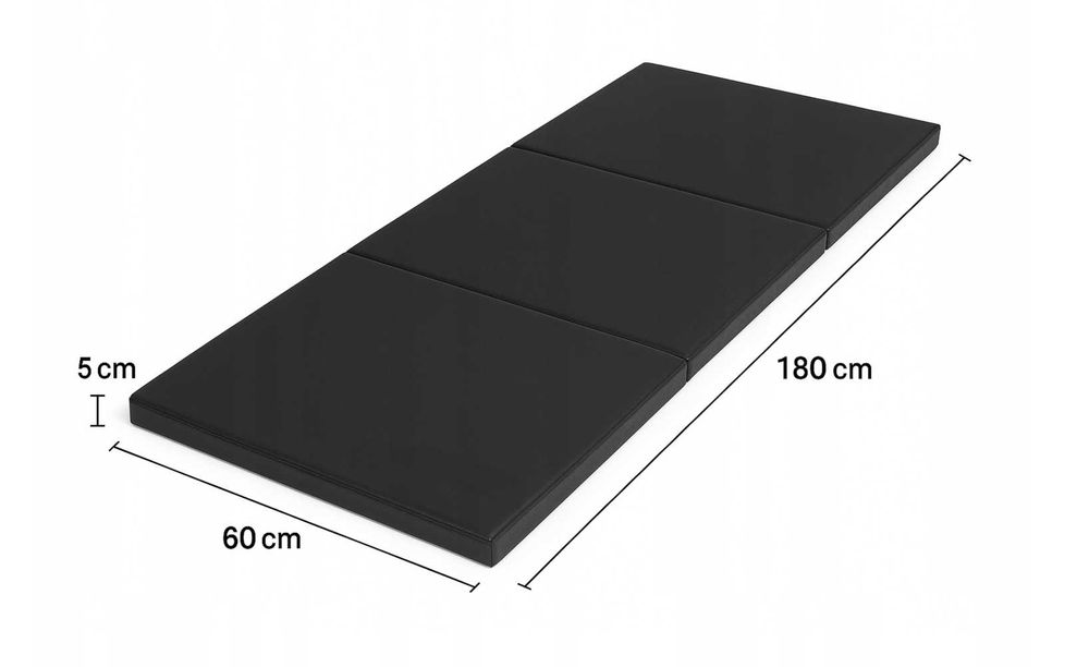 Gruby składany Materac Gimnastyczny 180cm x 60cm x 5cm do ćwiczeń itp.