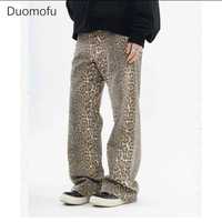 Трендові леопардові джинси жіночі широкі леопанд нові Плаццо