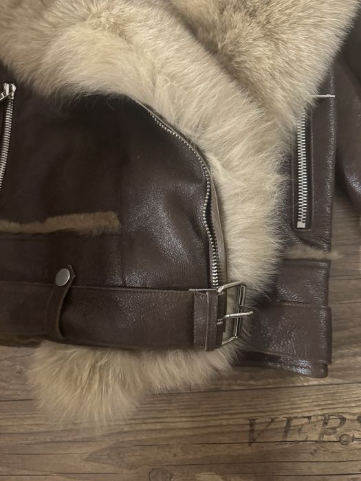 PREMIUM OKAZJA ! Nowy luksusowy kożuch ramoneska (shearling) M