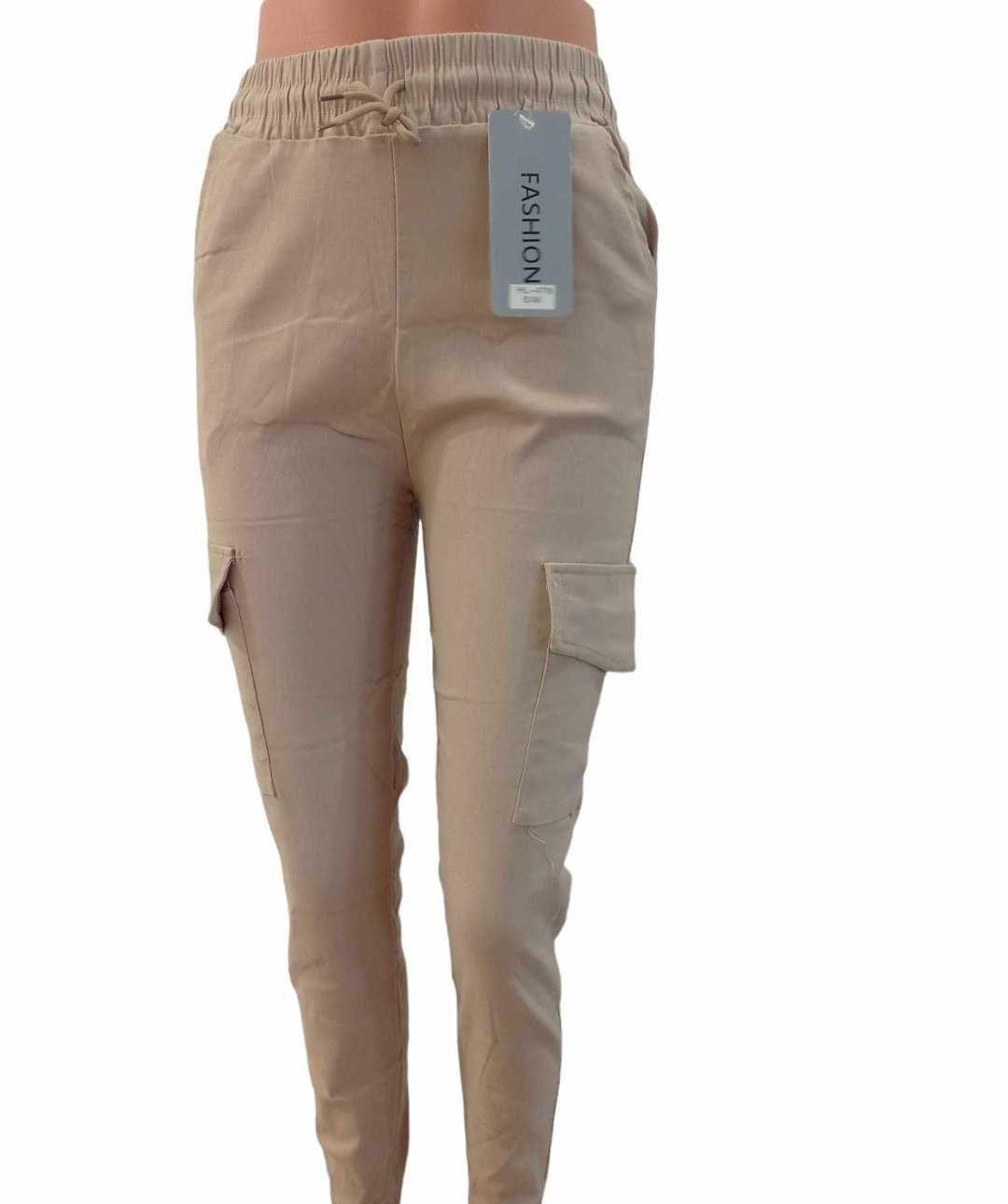 Spodnie bojówki damskie S/M ze ściągaczem - wyprzedaż