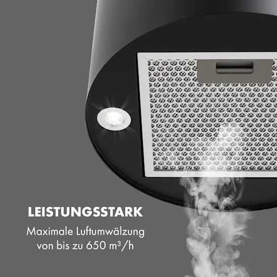 УЦЕНКА!!! Острівна витяжка Klarstein Beretta Ø 35 см 650 м3/год LED