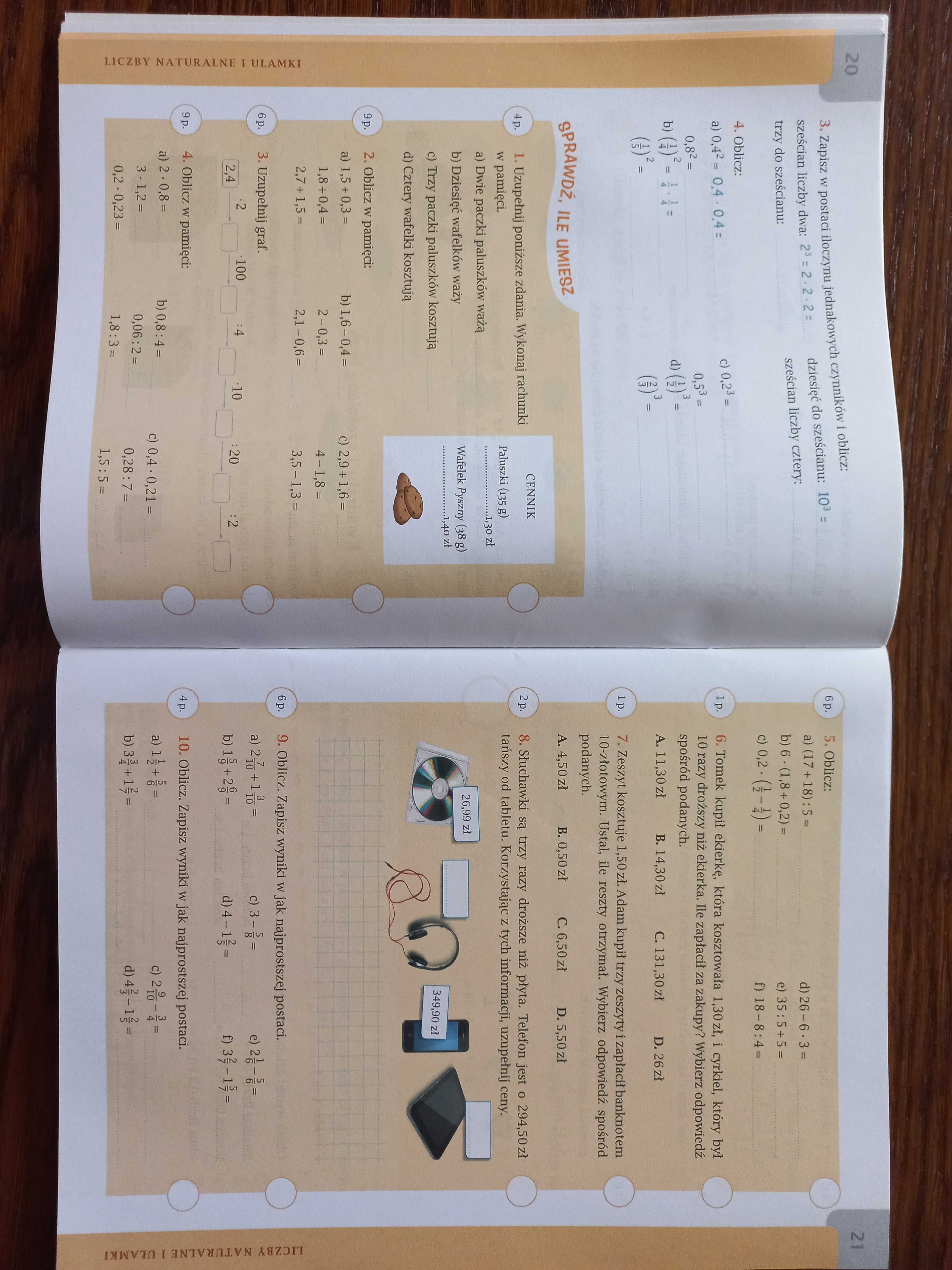Matematyka 5 zeszyt ćwiczeń podstawowych z serii Matematyka z plusem