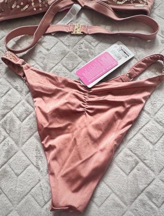 Nowy piękny strój kąpielowy dwuczęściowy cekiny XL 42 Censored