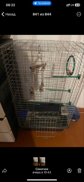 Продається велика клітка для папуги!