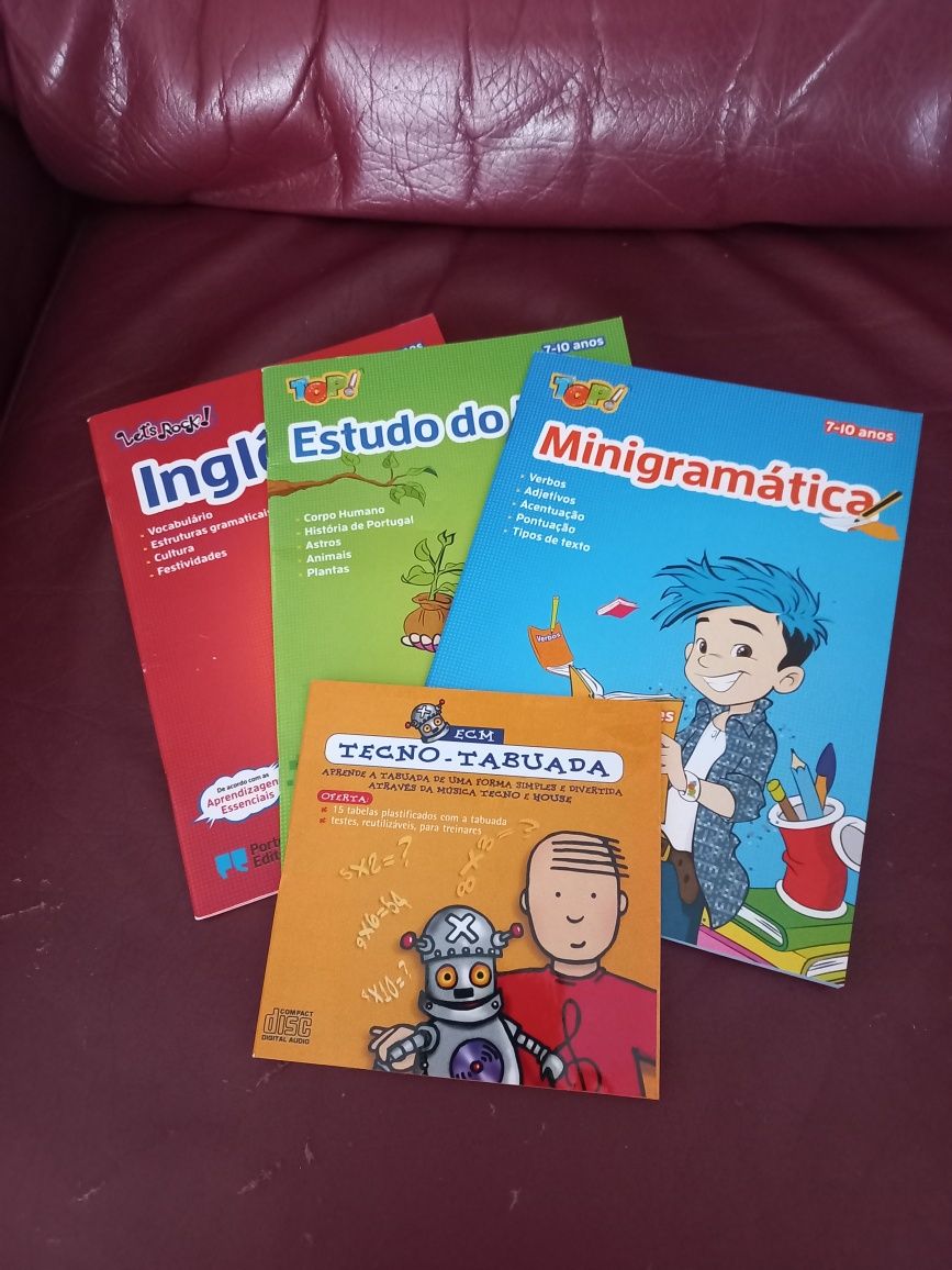 Conjunto de 3 livros escolares novos dos 7 aos 10 anos