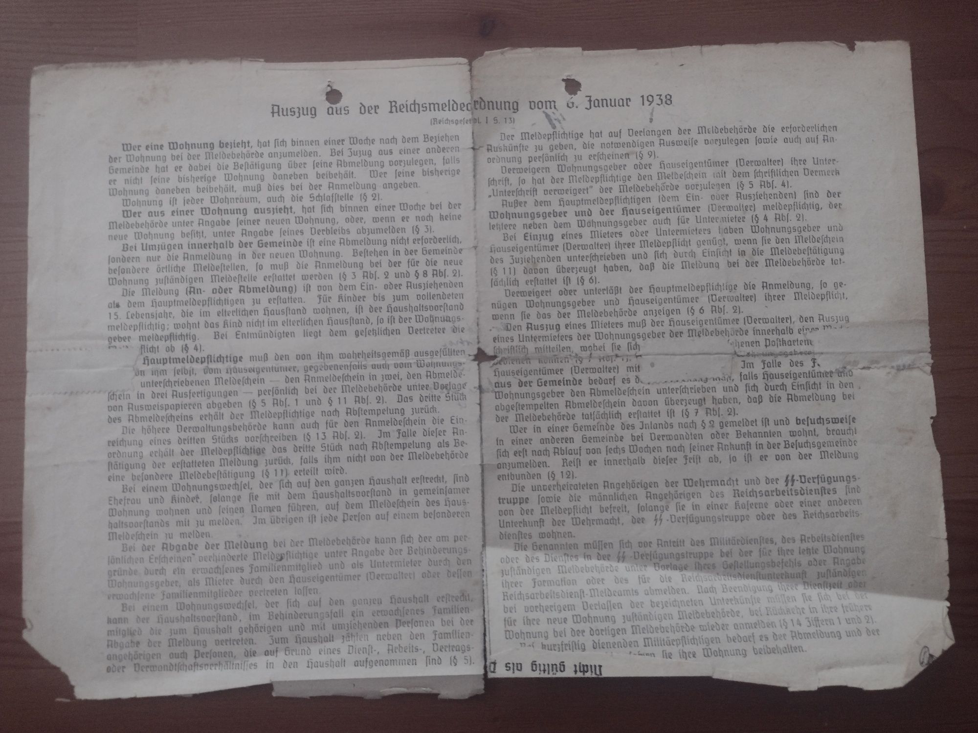 Dokument policja III resza Posen 1941 wojna