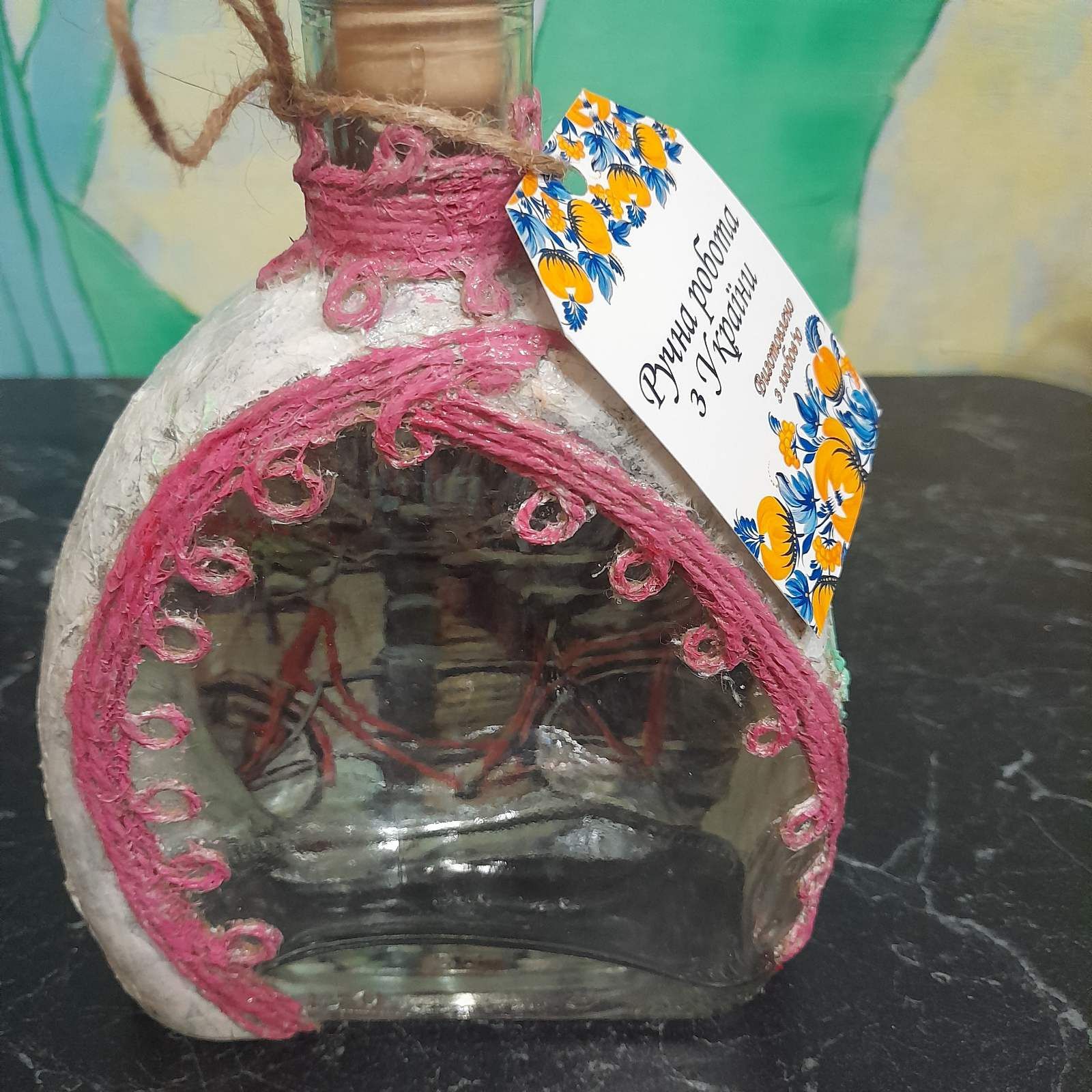 Пляшка скляна декоративна