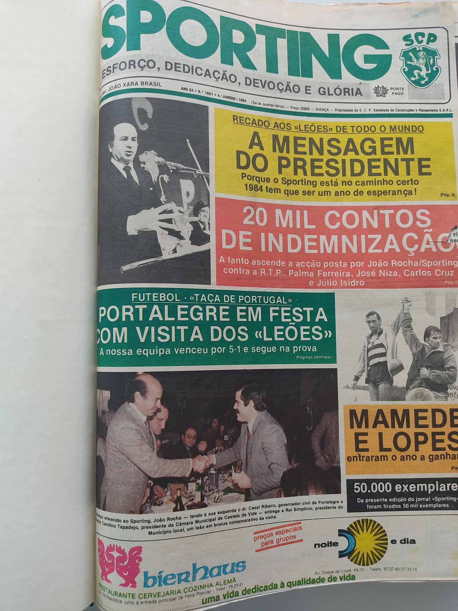 Jornal Sporting janeiro a dezembro 1984