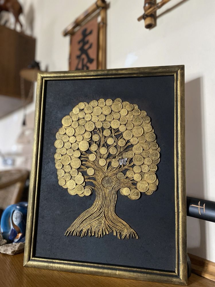 Картина денежное дерево подарок ручной работы сувенир 100% уникальны