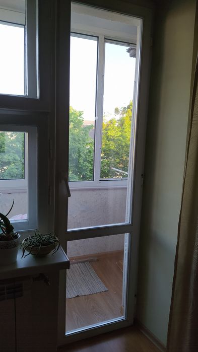 Дверний блок (коробка+двері) дерев'яні балконні, євробрус(сосна)*склоп